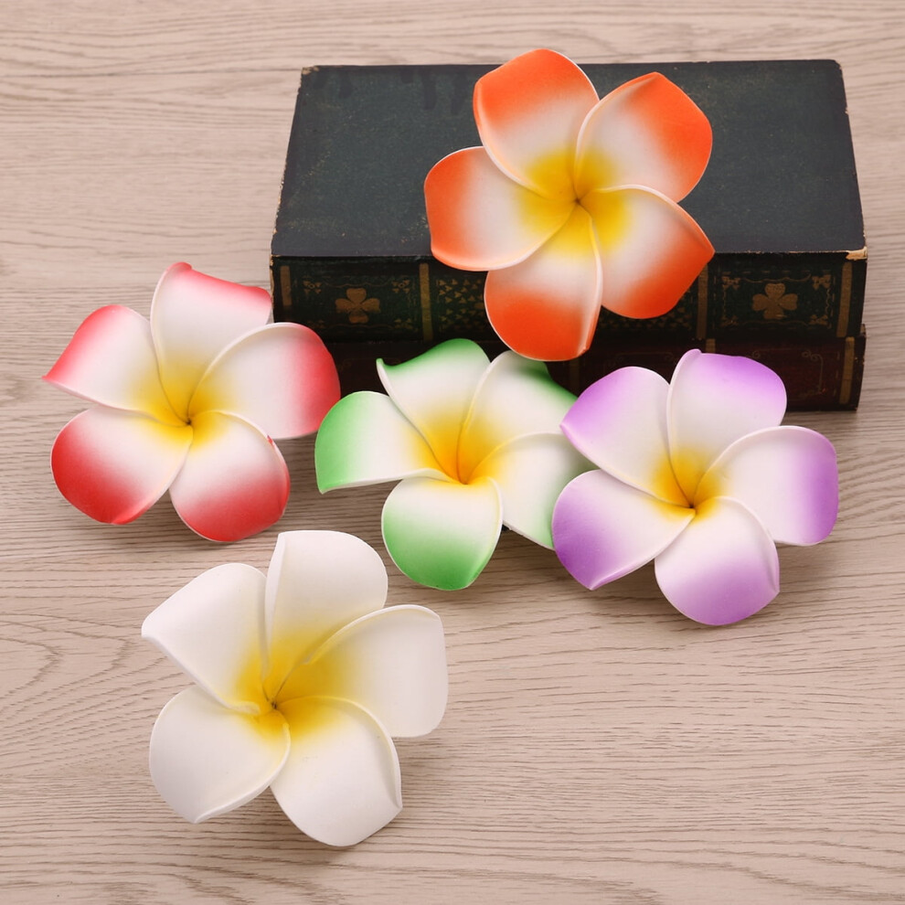 Hawaiian Plumeria Flower Hair Clips Foam 3.5 Inch Assorted