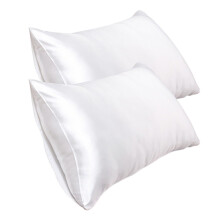 King Size Satin Pillowcases 2-Pack White