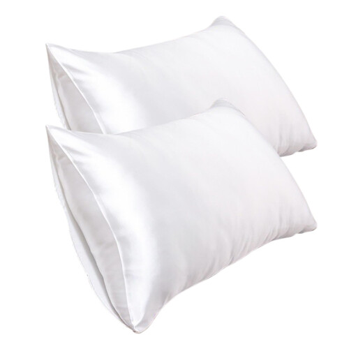 King Size Satin Pillowcases 2-Pack White