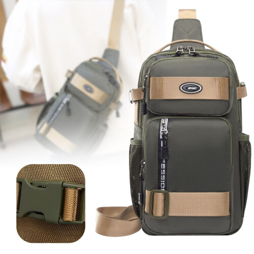 EDC Sling Bag Green Crossbody Sport Backpack One-Strap