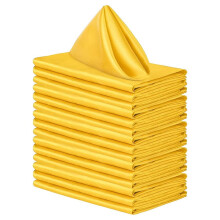 Polyester Napkins Yellow 16.92 x 16.92 Inch Pack of 10