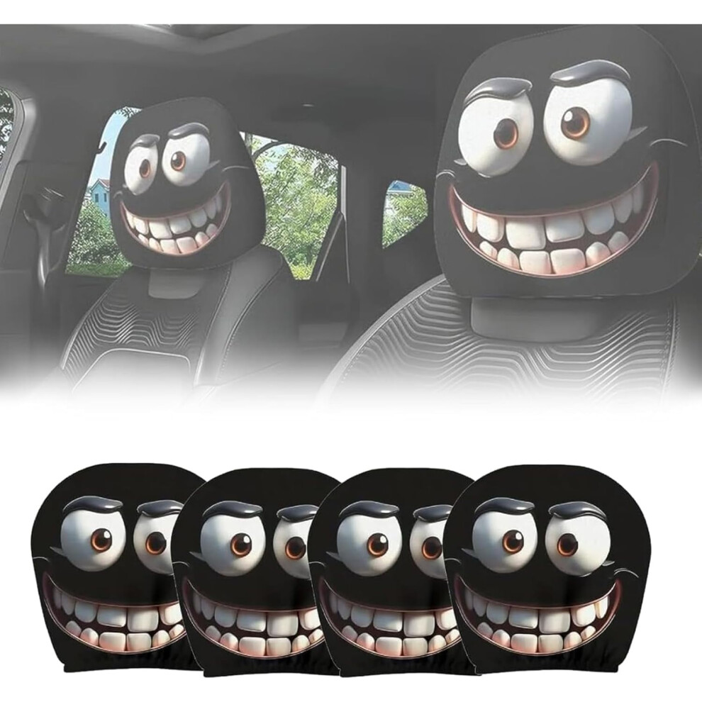 Cartoon Car Headrest Covers Halloween Eye Design 2 Pack 962029137177