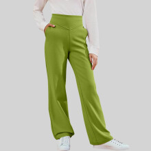 Girls' flare leggings with pockets, high-waisted, plain,