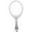 Vintage embossed oval hand mirror silver 1