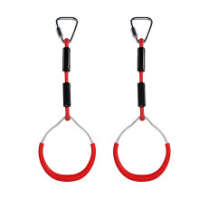Swing Gymnastic Rings Outdoor Play Set for Kids Red 2 pcs