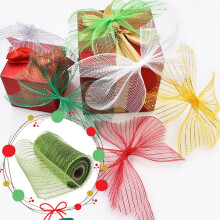 Poly Mesh Ribbon Deep Green Flexible Metallic 25m