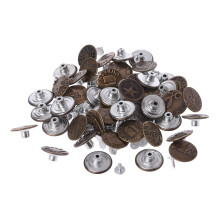 Metal No-Sew Replacement Buttons for Jeans 20mm 50 pcs