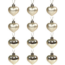 Rose Gold Heart Christmas Baubles PVC 12 pcs 1.97 inch
