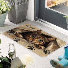 AuroraX Black Welcome Mat Front Door 18x30 Inch