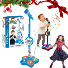 Kids Karaoke Machine with Adjustable Stand, Built-in Music, Lights & Echo – Compatible with Microphones