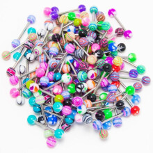 Stainless Steel Tongue Rings Pack of 50