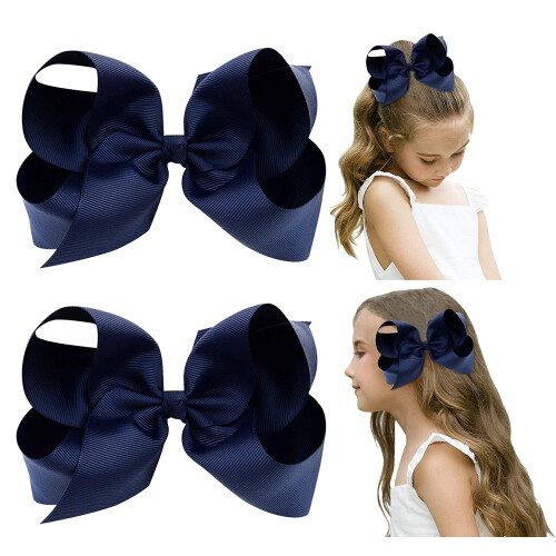 Hair Bows with Alligator Clips Solid Color 2 pcs