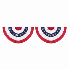 American Pleated Fan Flag Half Banner 2 pcs 17.7x35.4 in
