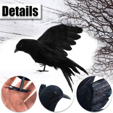 5PCS/Set Black Crow Ornament, Plastic Desktop Decoration for Halloween Party Decor, Realistic Fake Raven Figurine, Small Size