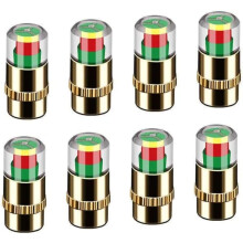 TPMS Valve Caps 2.4 Bar Copper Core 8PCS Gold