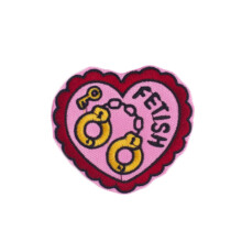 Heart Shaped Embroidered Patch Iron On or Sew On 1 Piece