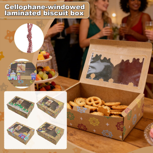 Moon Castle Holiday Candy & Cookie Box Kraft Window Festive