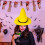 Witch Hat Yellow Felt Pointy Top Hat Large Brim L 4