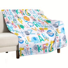 Flannel Alphabet Fabric Soft Cozy 280gsm