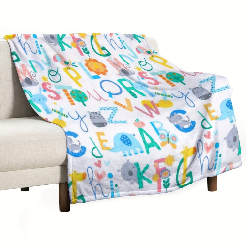 Flannel Alphabet Fabric Soft Cozy 280gsm