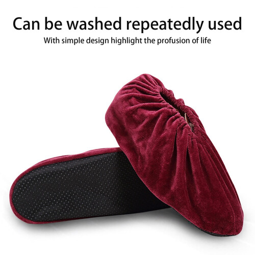 Flannel Shoe Covers Indoor Warm Washable Reusable 31cm 2