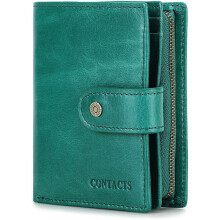 Bifold Wallet Grey Leather RFID Blocking 12-Slot Card