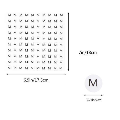 Clothing Labels Small Medium Large 1000 pcs 1