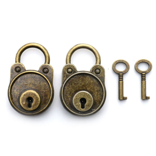 Retro Padlock Antique Luggage Lock with Key