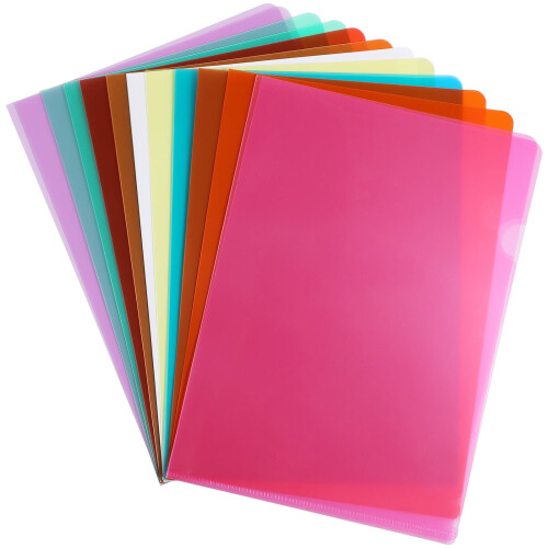 Clear Document Folders L-Shaped A4 16 Pieces