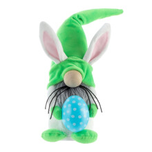 Easter Bunny Doll 3D Stuffed Rabbit Holding Egg 12 inches