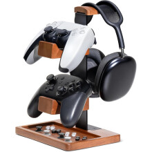 Solid Wood Controller and Headphone Stand for Xbox PS4 PS5