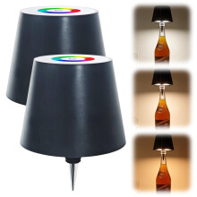 Lampe sans fil pour bouteille de vin, lampe LED rechargeable à intensité variable 3 couleurs avec effet de respiration RGB – Compatible avec les