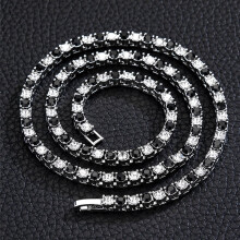 Unisex Tennis Necklace Choker with 4mm Lab-Created Diamond