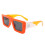 Vintage square sunglasses orange-yellow frame dark gray 1