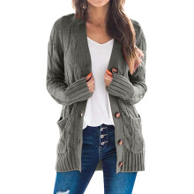 Women's Oversized Black Gray Cardigan Sweater Long Sleeve