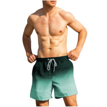 Men's Quick-Dry Hawaiian Beach Shorts Green M