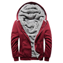 Men's Fleece-Lined Hooded Jacket Full Zip Winter Warm Coat