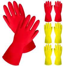 Raindrops Rubber Cleaning Gloves Antiskid Grains 4 Pairs