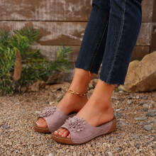Willtoo women's pink leather wedge sandals orthopedic