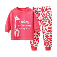 Cotton Pajama Set for Toddlers Long Sleeve 2-Piece Red