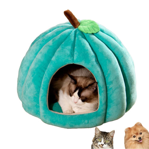 Pumpkin Cat Bed Cave for Small Dogs and Cats Grey Medium