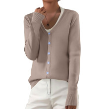 Women's Knitted Button-Down Cardigan Sweater, Long Sleeve
