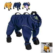 Dog Snowsuit with Boots, Waterproof Anti-Slip Leggings, Adjustable Suspenders, Paw Protector Pants for Winter Snow, Rain & Hiking