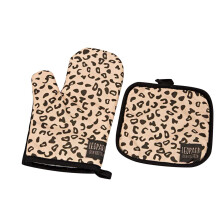 Oven Mitts Leopard Print Heat-Resistant Kitchen Gloves One