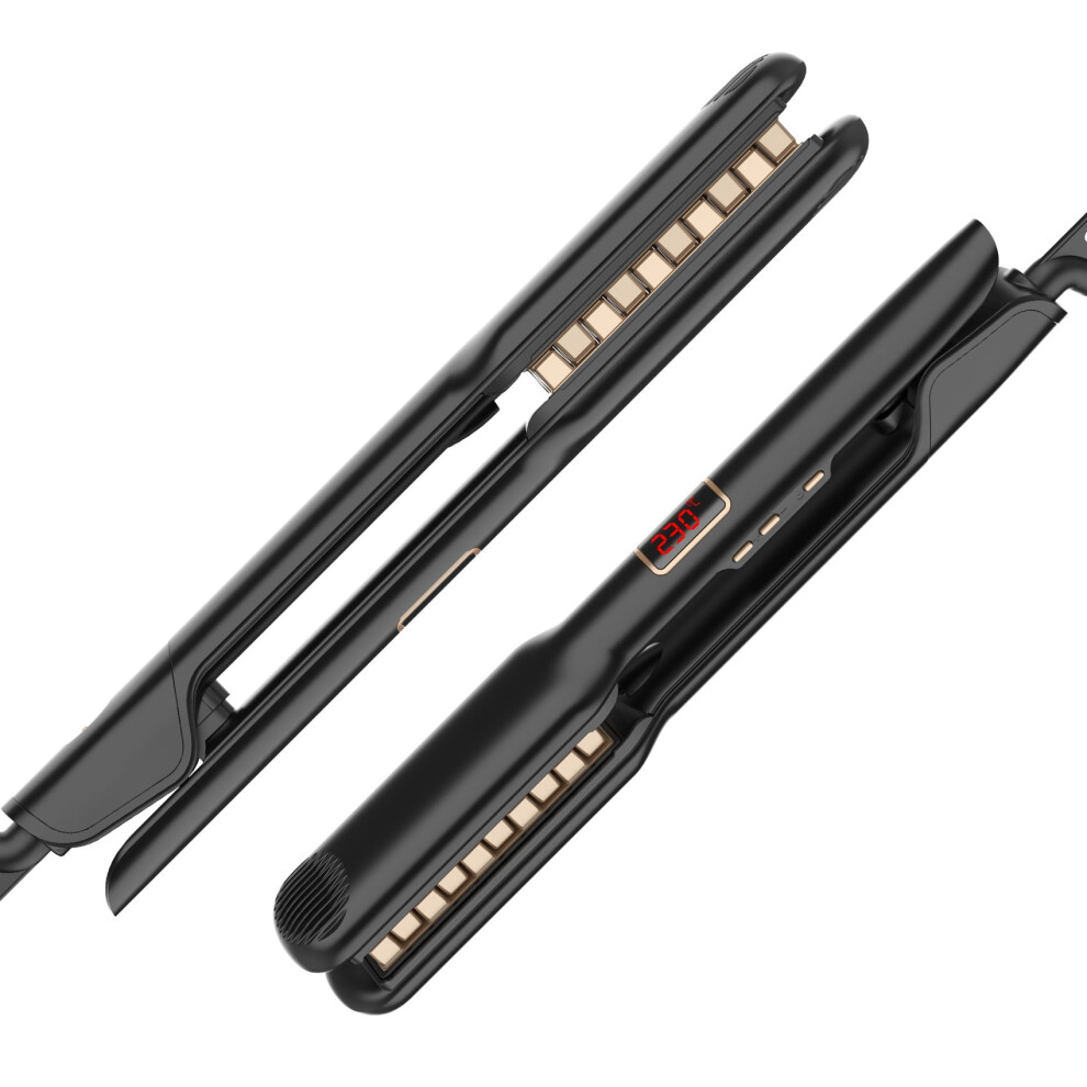 2-in-1 Ceramic Hair Straightener and Curling Iron with