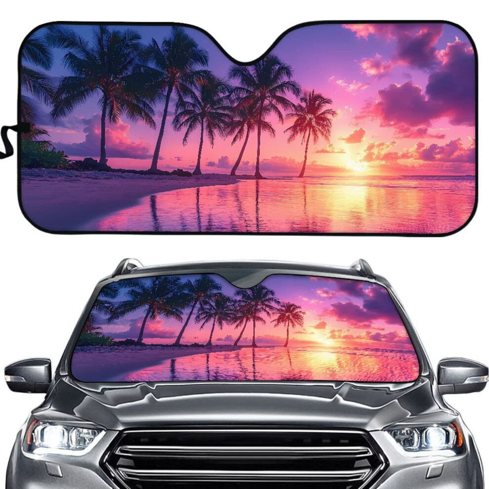 Palm Tree Sunset Car Sun Shade For Front Window Â 9180333362691