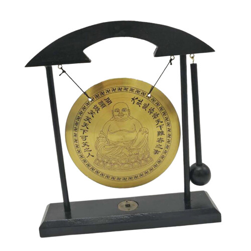 Brass Gong Ornament with Stand and Mallet