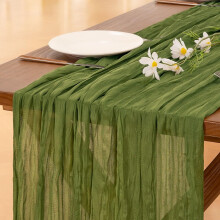 Terracotta Cheesecloth Table Runner, 120" Boho Rustic Farmhouse Decor – Compatible with Thanksgiving, Wedding, Baby Shower & Holiday