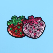 Strawberry sequin patch DIY kit for clothing, 20 pcs