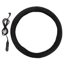 Heated Steering Wheel Cover 15 Inch 12V Universal Black